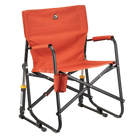 Side angle of freestyle rocker in pumpkin spice color.