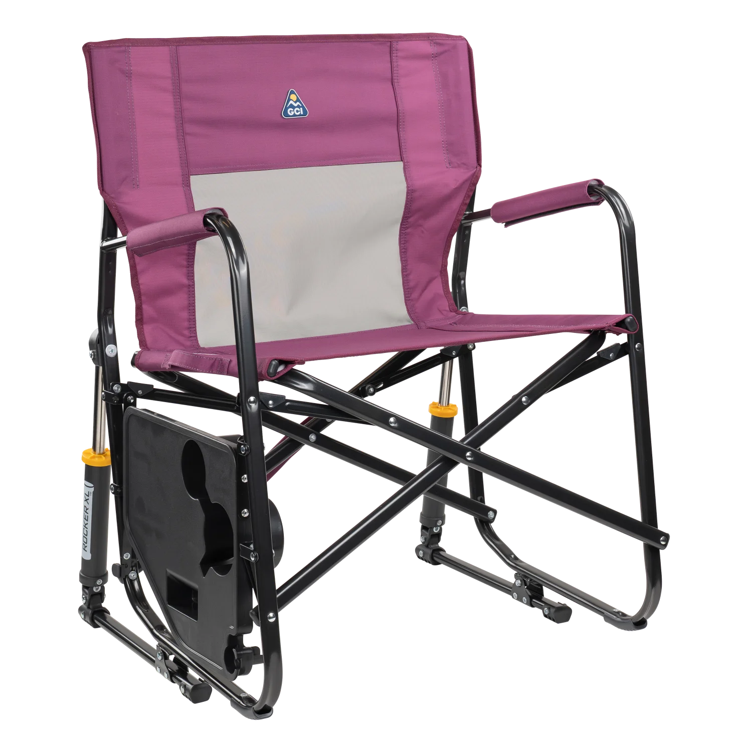 Front right view of the berry Freestyle Rocker XL with Side Table.