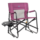 Front right view of the berry Freestyle Rocker XL with Side Table with the side table folded out.