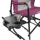 Close up view of the side table on the berry Freestyle Rocker XL with Side Table.