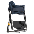 Side view of the folded Freestyle Rocker XL with Side Table in indigo.