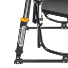 Close-up of the Spring-Action shocks on the indigo Freestyle Rocker XL with Side Table.