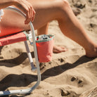A close up of the attached cup holder on a Grab and Go Rocker. 