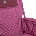 Close up view of the quilted fabric on the berry Kickback Insulated Rocker.