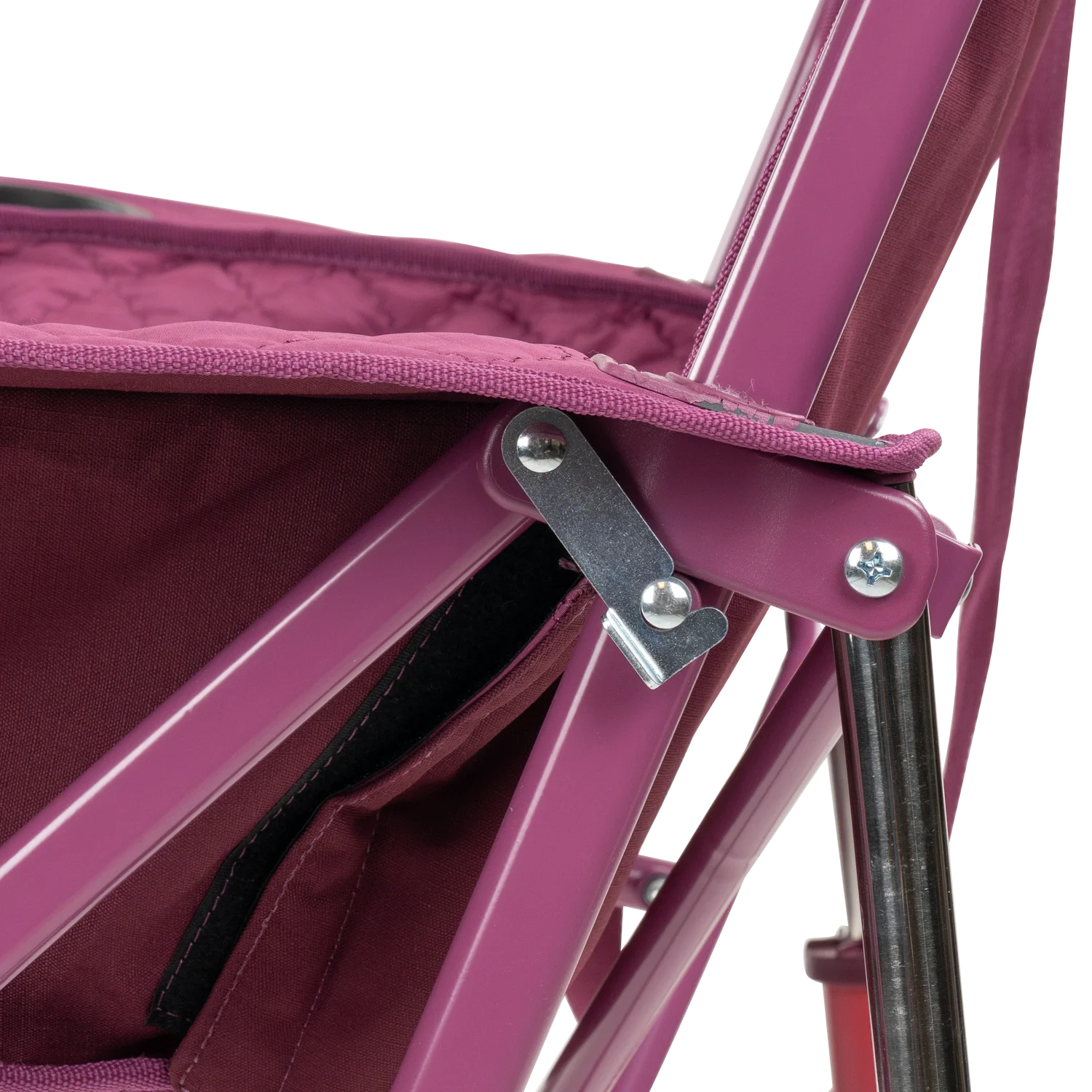 Close up view of the safety lock on the berry Kickback Insulated Rocker.