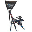 Side angle of NASCAR For Him Bundle featuring RoadTrip Rocker camping chair with bold racing stripe design and SunShade Accessory canopy.