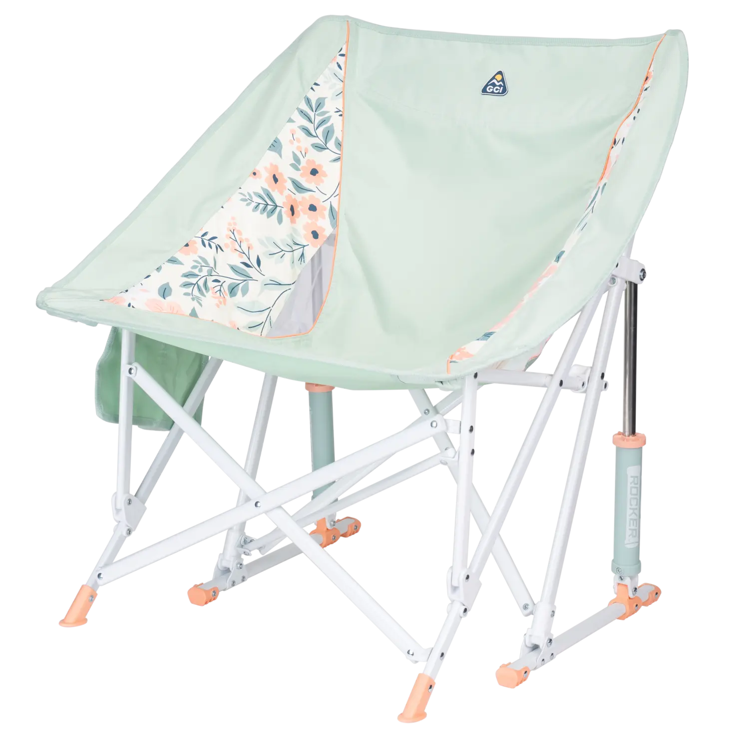 Front left angle of the floral bouquet Pod Rocker.