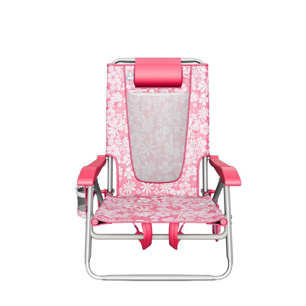 Backpack Beach Chair, Floral Sport Pink, 3D Model