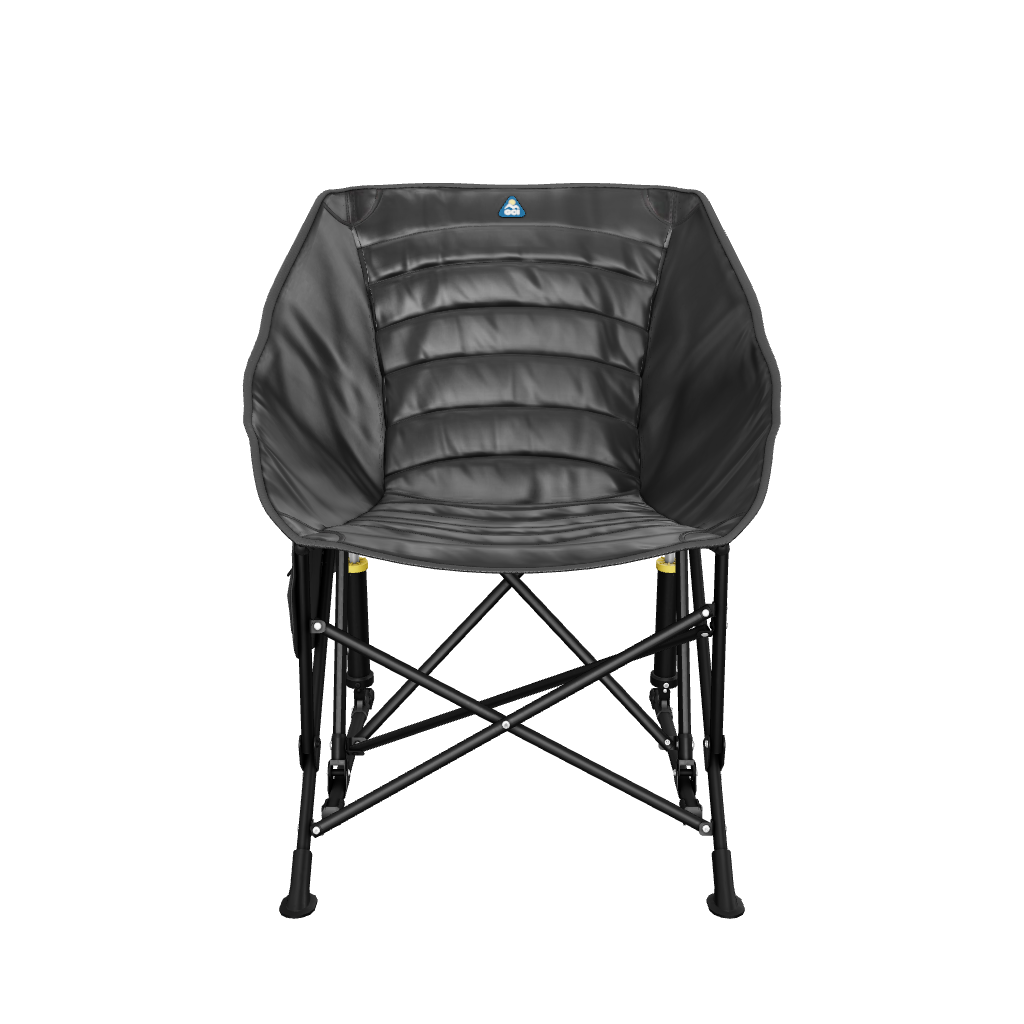 A 3D model of the black Puff Rocker chair. 