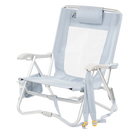 Front left angle of the SideKick lounger in heathered light blue.