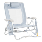 Front right angle of the SideKick lounger in heathered light blue.