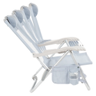 Side view of the recline positions on the SideKick lounger in heathered light blue.