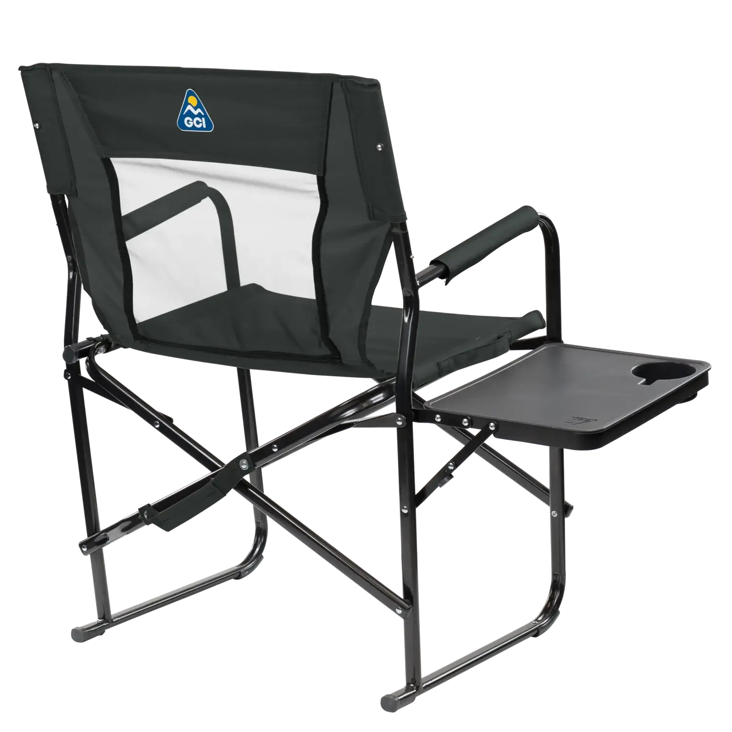 Slim Fold Director's Chair XL, Dark Charcoal, Back Right