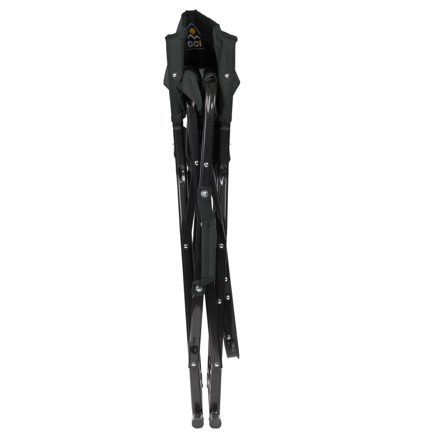 Slim Fold Director's Chair XL, Dark Charcoal, Folded Front