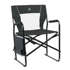 Slim Fold Director's Chair XL, Dark Charcoal, Front Right, Side Table Down