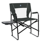Slim Fold Director's Chair XL, Dark Charcoal, Front Right, Side Table Out