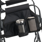Versatile drink caddy on black stowaway rocker.