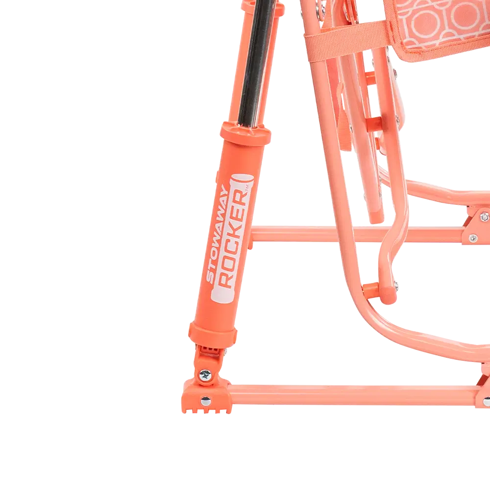 Spring-Action shocks on the Coral Mosaic Stowaway Rocker. 