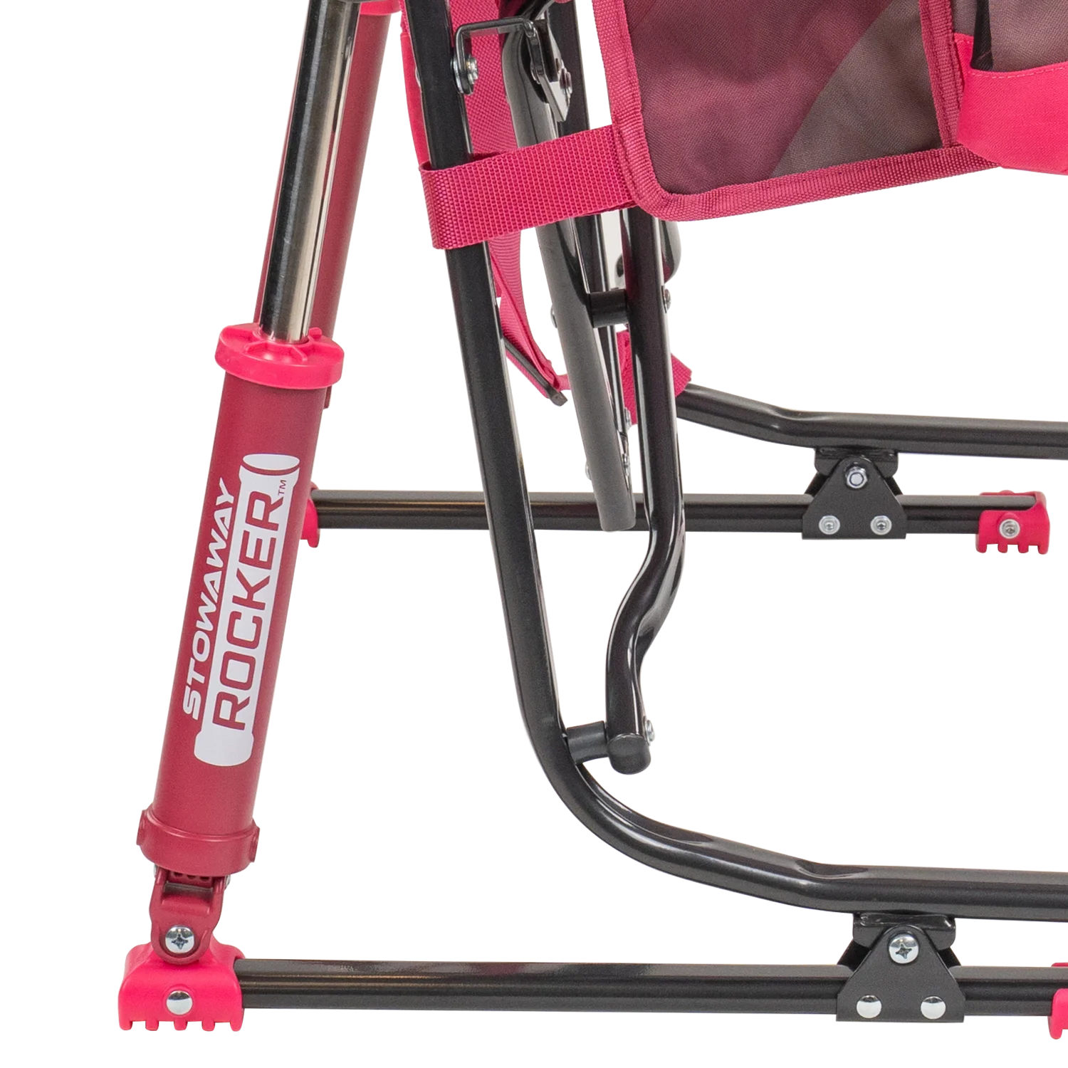 Spring-Action shocks on the pink flame waves Stowaway Rocker.