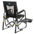 Stowaway Rocker with Side Table, Dark Charcoal, Back Right