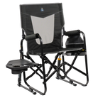 Stowaway Rocker with Side Table, Dark Charcoal, Front Right, Side Table Out