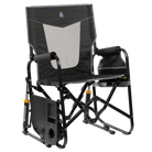 Stowaway Rocker with Side Table, Dark Charcoal, Front Right, Side Table Down