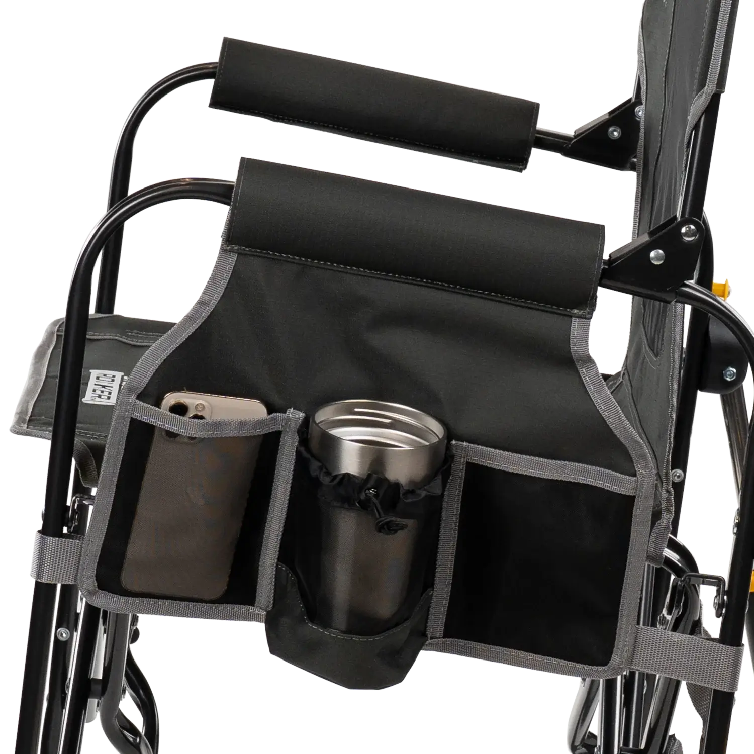 Stowaway Rocker with Side Table, Dark Charcoal, Side Storage Caddy