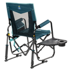 Stowaway Rocker with Side Table, Teal, Back Right