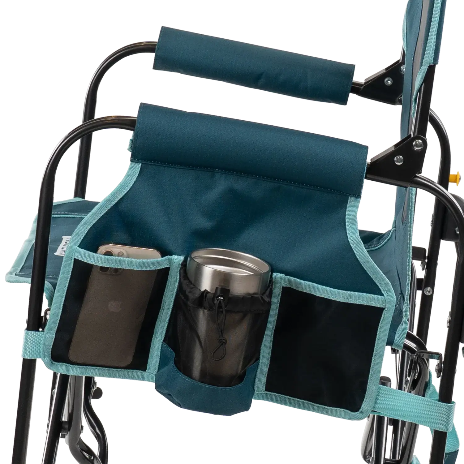 Stowaway Rocker with Side Table, Teal, Side Storage Caddy