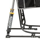 Spring-action rockers on the varsity black Stowaway Rocker.