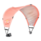 The coral Sunshade Accessory unfolded and positioned at a right angle. 