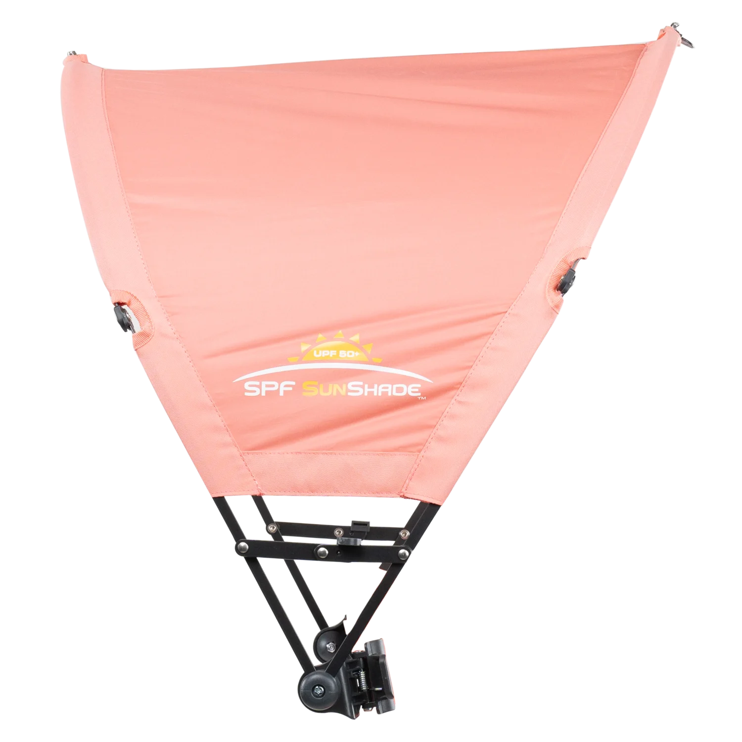 Side angle of the coral Sunshade Accessory. 