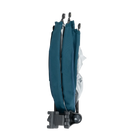 A teal Sunshade Accessory folded up.