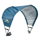The teal Sunshade Accessory unfolded and positioned at a right angle.