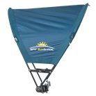 Side angle of the teal Sunshade Accessory.