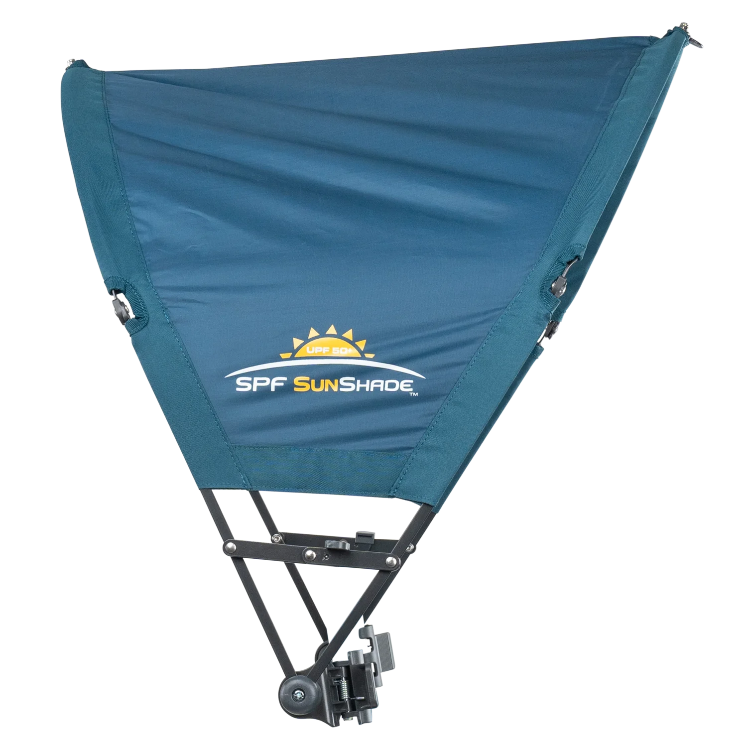 Side angle of the teal Sunshade Accessory.