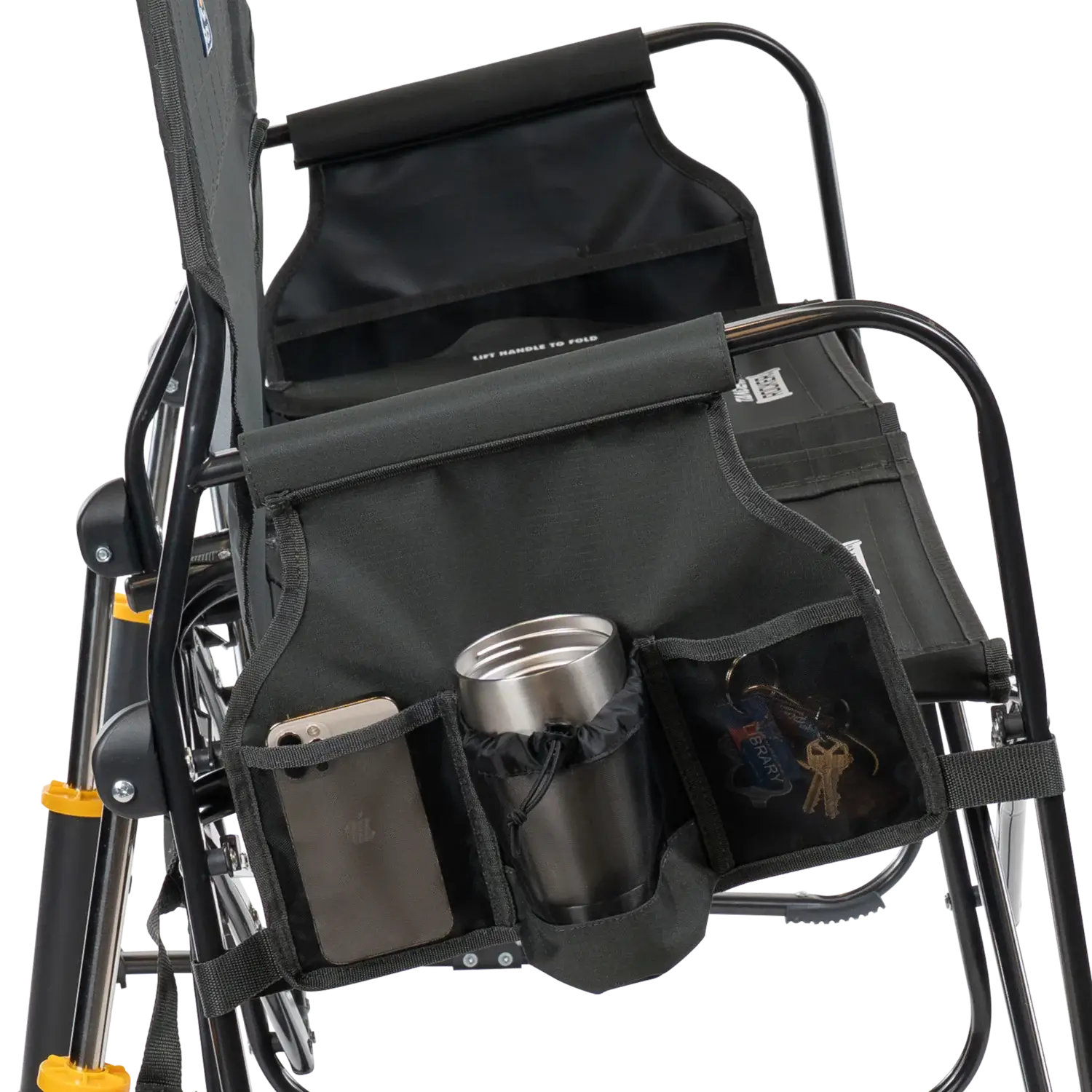Tandem Rocker, Dark Charcoal, Side Storage Caddy