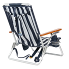 Back right angle of the TidalDrift lounger in indigo stripes.