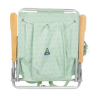 Back angle of the folded TidalDrift lounger in pastel green mosaic.