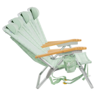 Side view of the recline positions on the TidalDrift lounger in pastel green mosaic.