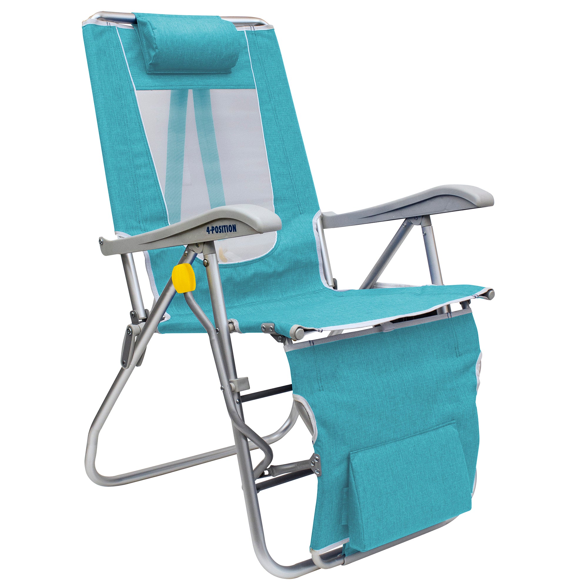 Legz Up Lounger Beach Chair, Heathered Seafoam, Front Legs Down