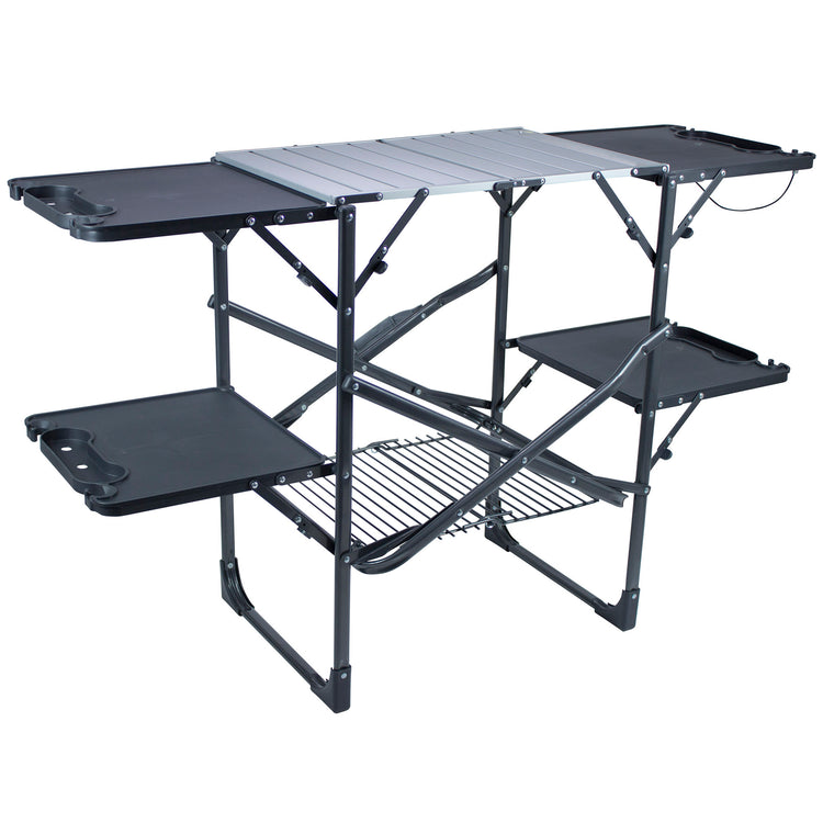 Slim-Fold Cook Station, Black Chrome, Front