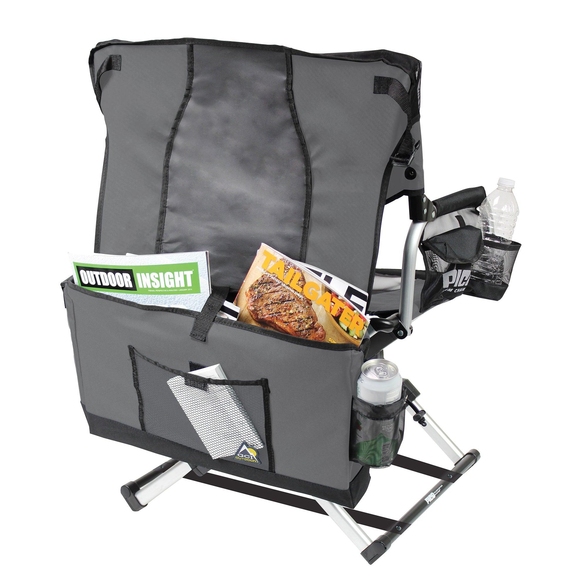 PICO Arm Chair, Mercury Gray, Back Storage Caddy