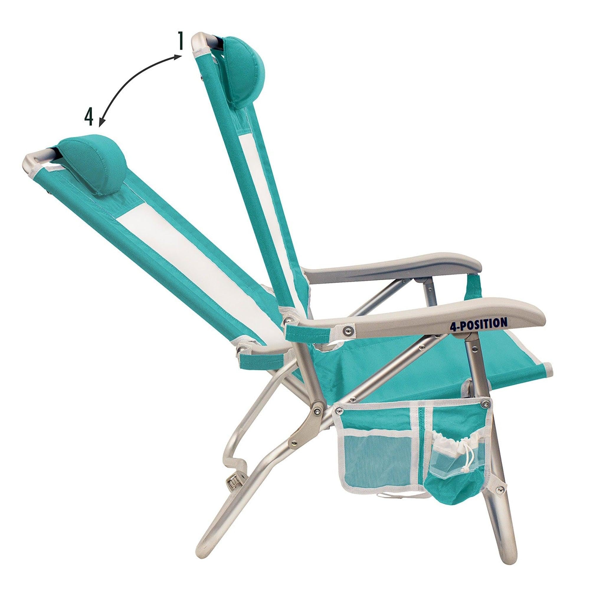 Bi-Fold Beach Chair, Seafoam Green, Recline