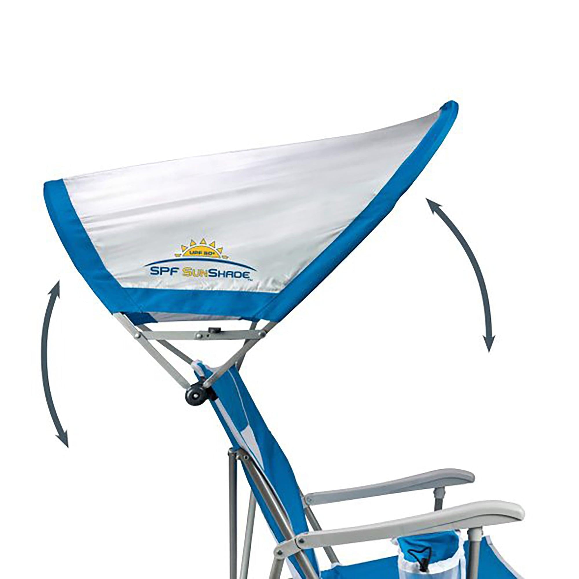 SunShade Captain's Chair, Saybrook Blue, Rotating Shade