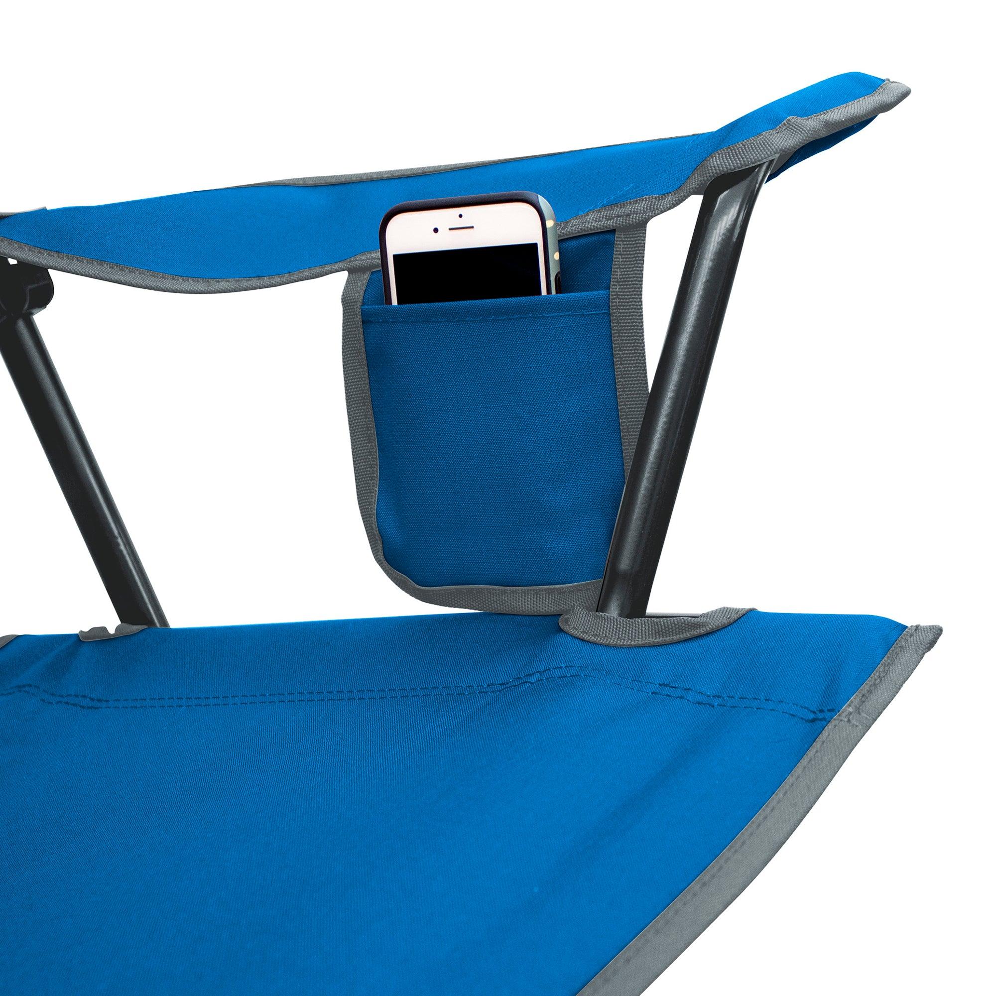 SunShade Comfort Pro Chair, Saybrook Blue, Phone Holder